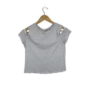 Hollister Cold Shoulder Striped T Shirt Size M